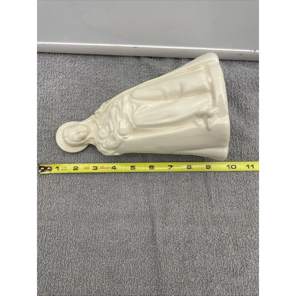 Madonna & Child Ceramic Standing Figurine Artist Signed White Glazed - Picture 9 of 11